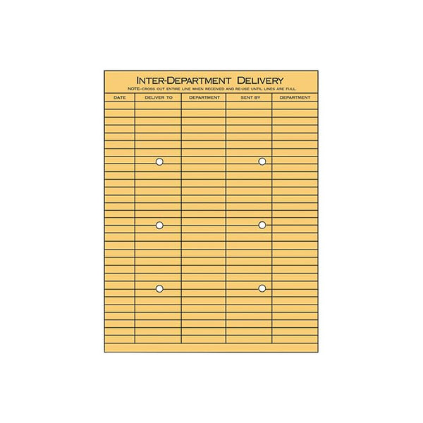 Professional Grade String & Button Interoffice Envelope - 10" x 13" Size, 2 Sided with 5 Column Format - Heavy-Duty Mail Envelopes for Secure Document Transfer