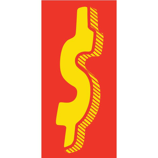 Number Window Stickers - Red & Yellow Car Dealer Number Stickers - Durable, Weatherproof Vinyl with Easy On/Off Adhesive - Back Slit for Seamless Installation - 7-1/2"