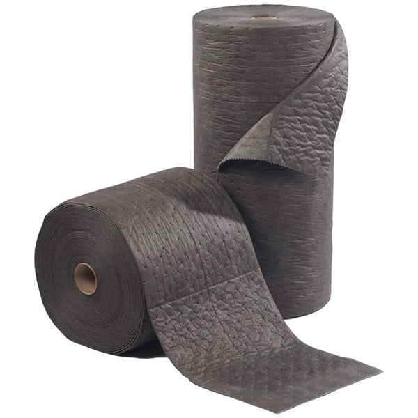 Sorbent Rolls for Cleaning Oil, Solvent, Coolant, Water Spills - 30" × 150' Size with Perforations - Sonic-Bonded and Laminated Rolls - 1 Roll Absorbs up to 34-37 Gallons