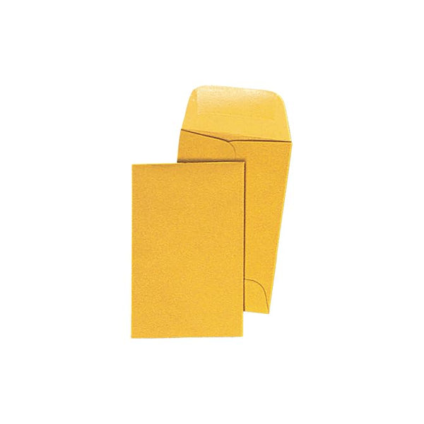 Light Brown Kraft Coin Envelopes - Small 2-1/4" x 3-1/2" Rectangular Envelopes with Moist & Seal Flap - Perfect for Storing Coins, Stamps, Jewelry