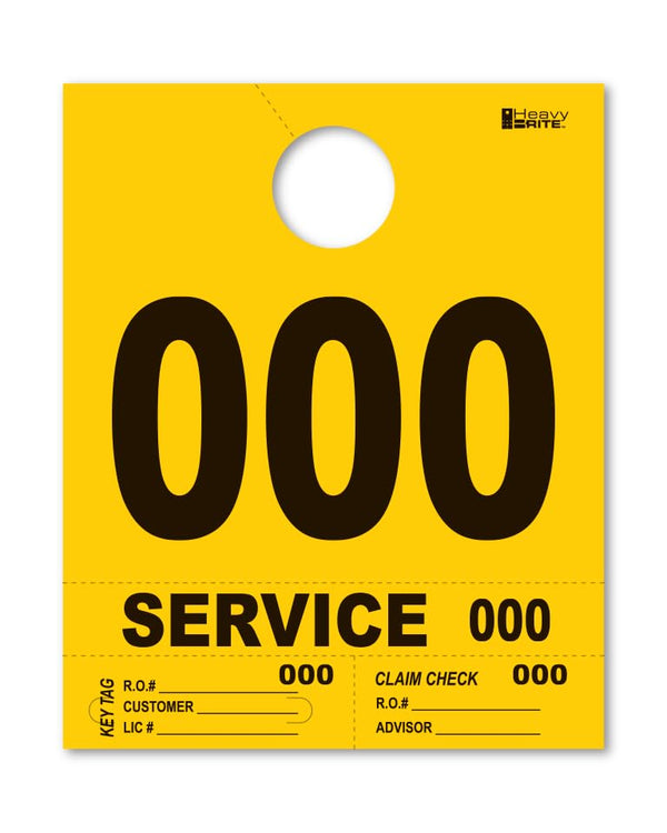 4 Part Heavy-Brite Premium Service Dispatch Numbers - Efficient Dispatch Management with Yellow Bold Numbers, Customizable, Matching Key Tags, Claim Checks